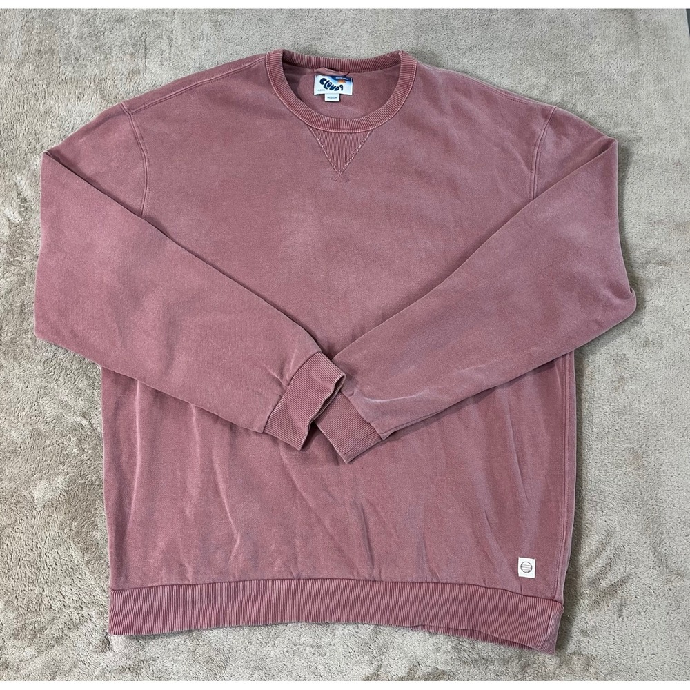 Marine Layer Cloud 9 Sweatshirt Men's Medium Mauve/Pink Fleece Crewneck L/S GOOD
